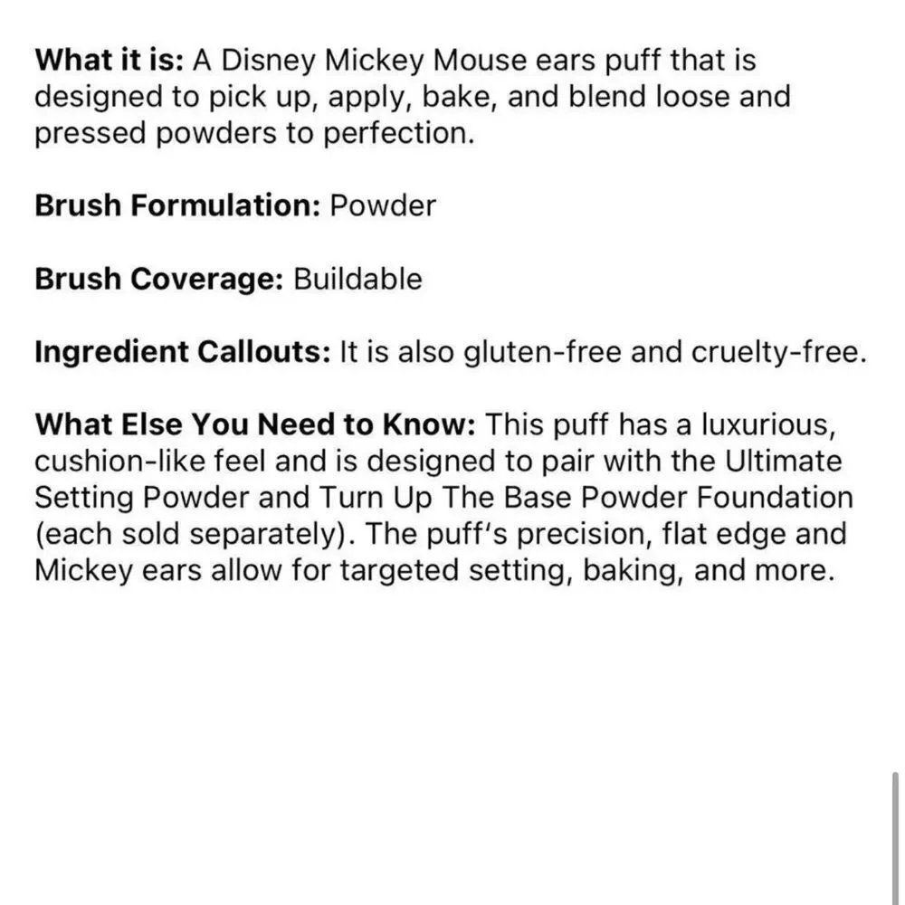 $10 🌙 Patrik Starr One/Size Disney Mickey‎ Fantasia Makeup Poof NEW